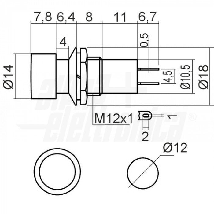 Interruttore a Pulsante Nero 1P Bistabile